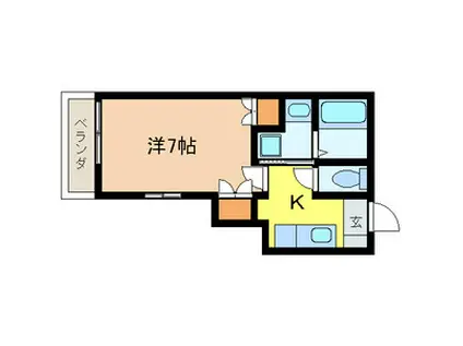 クレインみどり台(1K/1階)の間取り写真