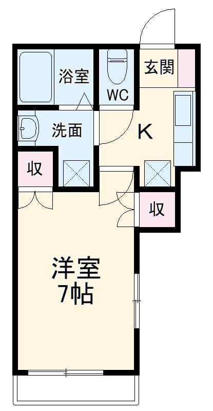 クレインみどり台(1K/2階)の間取り写真