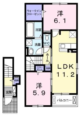 セレッソラアズールモンテ Ⅱ(2LDK/2階)の間取り写真