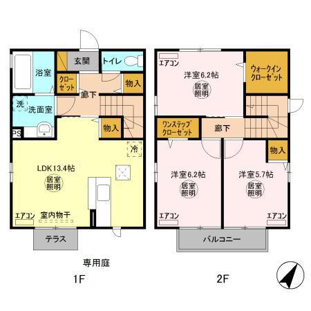 内房線 江見駅 徒歩13分 2階建 築12年(3LDK)の間取り写真