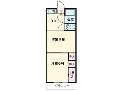 吉田ハイツ(1K/2階)の間取り写真