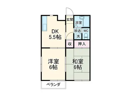 第2コヤノハイツ(2DK/2階)の間取り写真