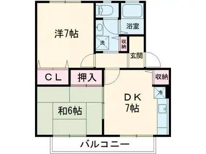 グレイスプラザⅡ(2DK/2階)の間取り写真