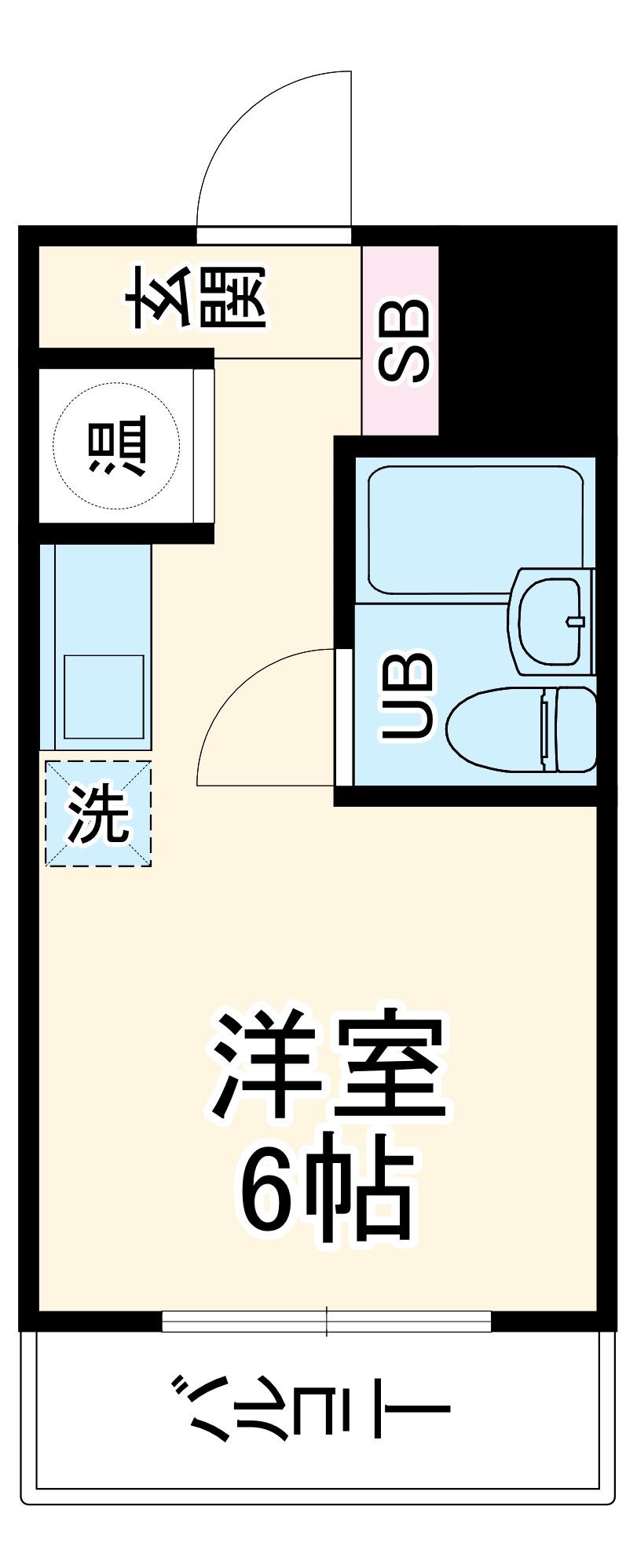 ポルタ・ビアンカ(ワンルーム/2階)の間取り写真