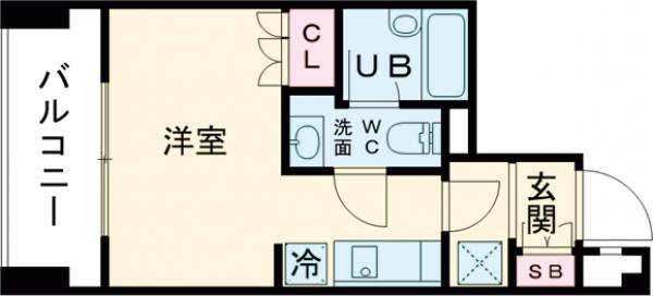 プライマル笹塚(ワンルーム/3階)の間取り写真
