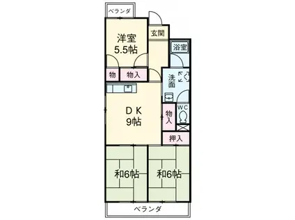 レジデンス村上(3DK/3階)の間取り写真