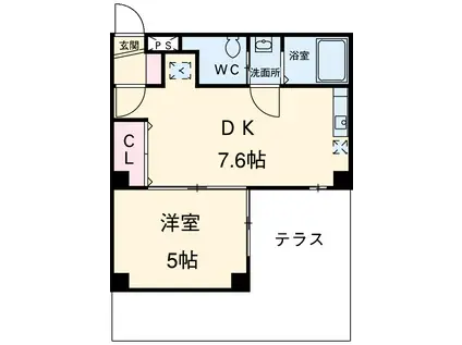 PUNAHELE(1DK/1階)の間取り写真