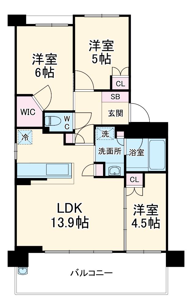 パークアクシス大船(3LDK/4階)の間取り写真