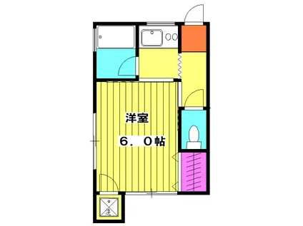 ユァーズ3(1K/1階)の間取り写真