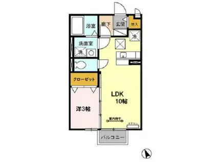 エントピア(1LDK/1階)の間取り写真