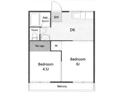 辻サンハイツ(2DK/1階)の間取り写真
