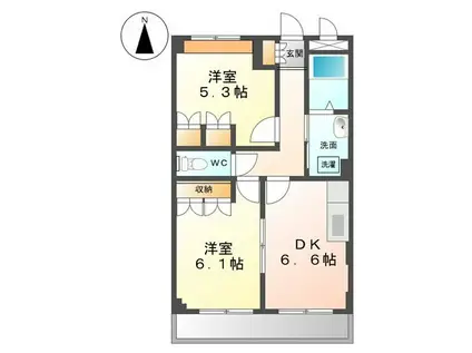 TH・ルミナス(2DK/2階)の間取り写真