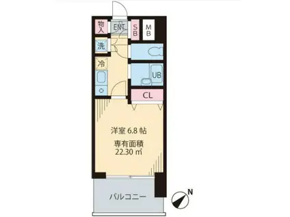 ビイルーム新宿(1K/3階)の間取り写真