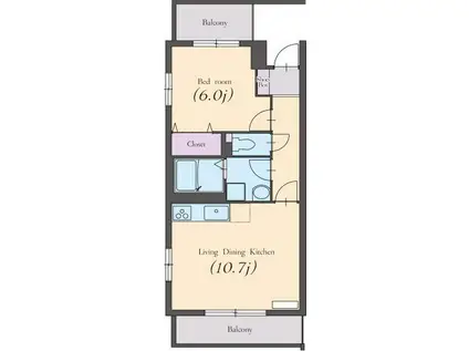 サングレースⅠ(1LDK/3階)の間取り写真