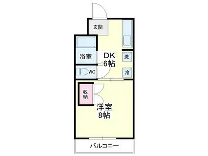 ヴィンテージ(1DK/3階)の間取り写真