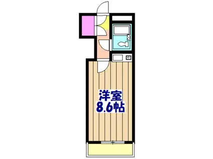 ダイアパレスステーションプラザ船橋(ワンルーム/2階)の間取り写真
