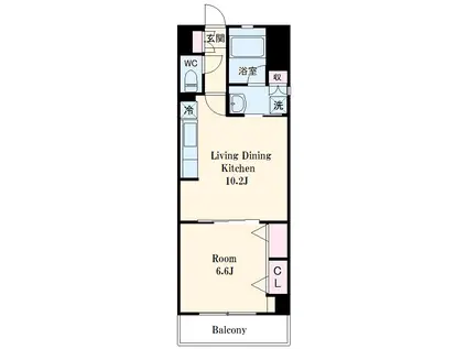 グランデュール3江ノ島(1LDK/4階)の間取り写真