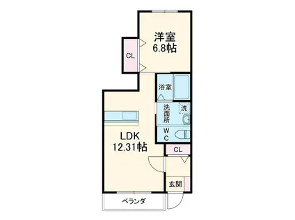 ユーシン中野(1LDK/1階)の間取り写真