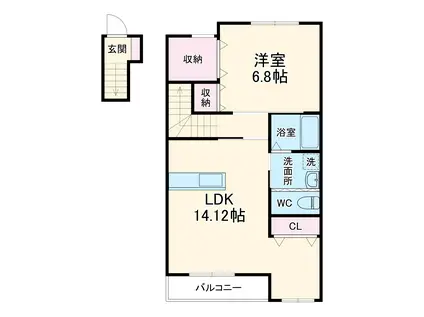 ユーシン中野(1LDK/2階)の間取り写真