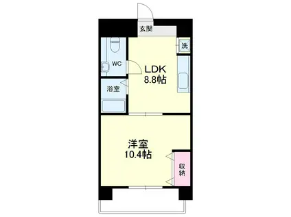 中央煉瓦館(1LDK/4階)の間取り写真