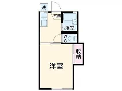 ディア・ベルジュ厚木(1K/1階)の間取り写真