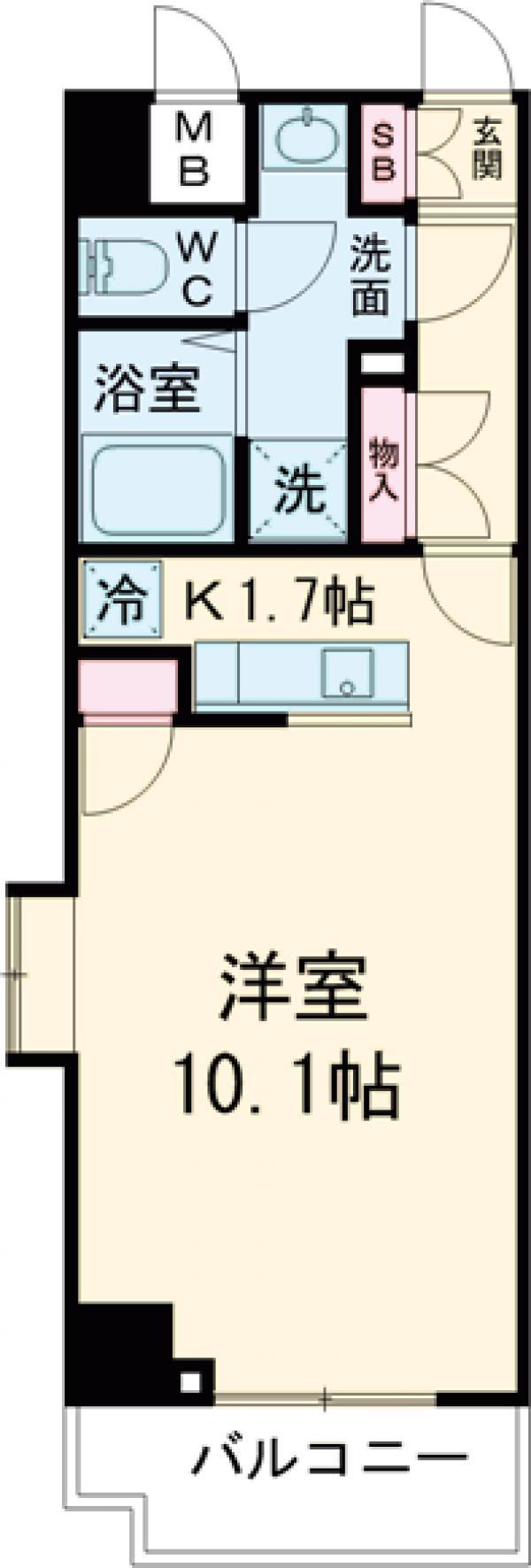 MAISONSEIGENⅢ(1K/4階)の間取り写真