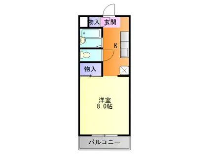 コスモス18(1K/1階)の間取り写真