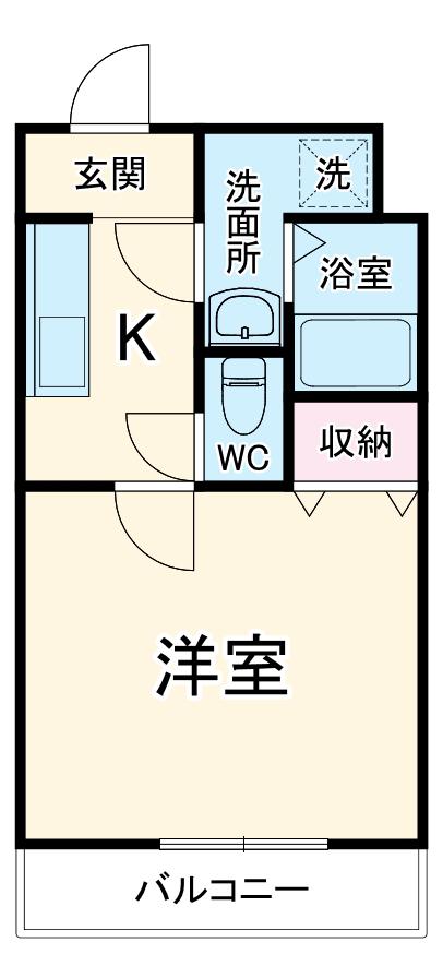 AKOYA・PERLE Ⅰ(1K/1階)の間取り写真