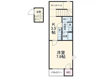 ヴィラセゾン船橋本町(1K/2階)の間取り写真