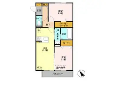 青葉の森PINEHILLS Ⅱ(2LDK/3階)の間取り写真