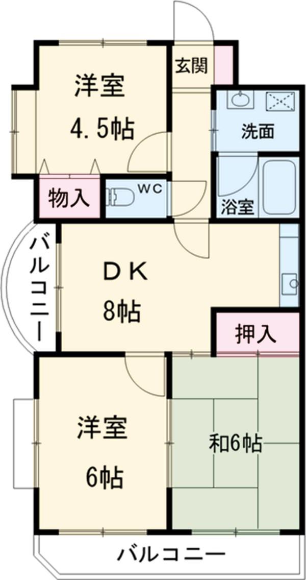 ツインビル野田第一(3DK/6階)の間取り写真