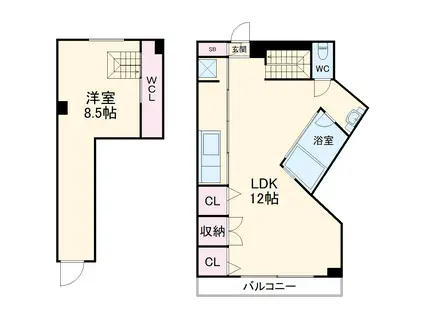 HERMITAGE2005(1LDK/3階)の間取り写真