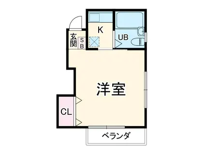 石原ハイツ(1K/2階)の間取り写真
