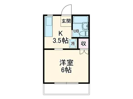 サニーコート中山Ⅰ(1K/2階)の間取り写真