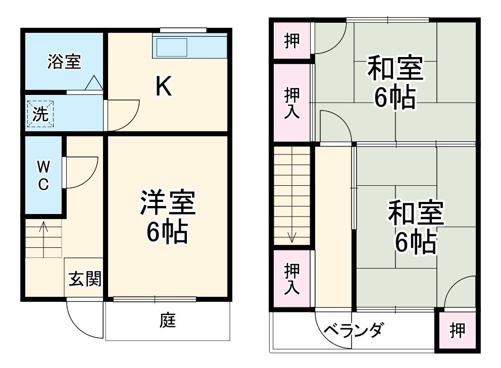 サンシティテラスハウス(3DK)の間取り写真