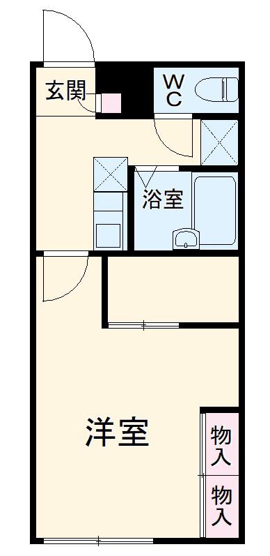 レオパレスルミエール(1K/1階)の間取り写真