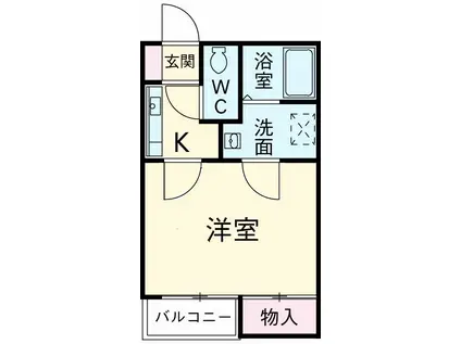 クレフラスト静岡大西(1K/1階)の間取り写真
