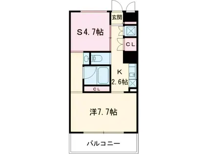 Kエリタージュ(1SK/2階)の間取り写真