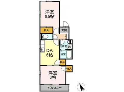 メゾンドコトー(2DK/1階)の間取り写真