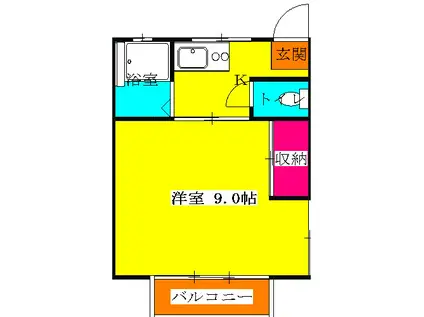 サンハウス松本A(1K/2階)の間取り写真