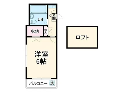 マークエレガンス愛甲(1K/2階)の間取り写真