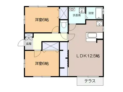 小田急電鉄小田原線 愛甲石田駅 バス乗車時間:10分 前高森バス停で下車 徒歩2分 1階建 築13年(2LDK)の間取り写真