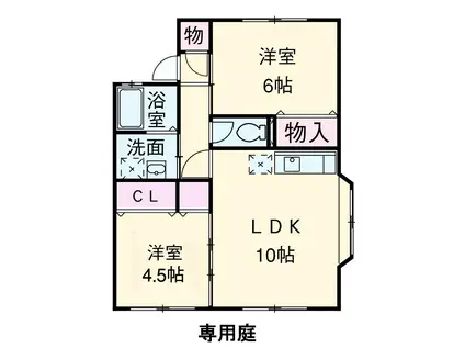 セジュールRYU(2LDK/1階)の間取り写真