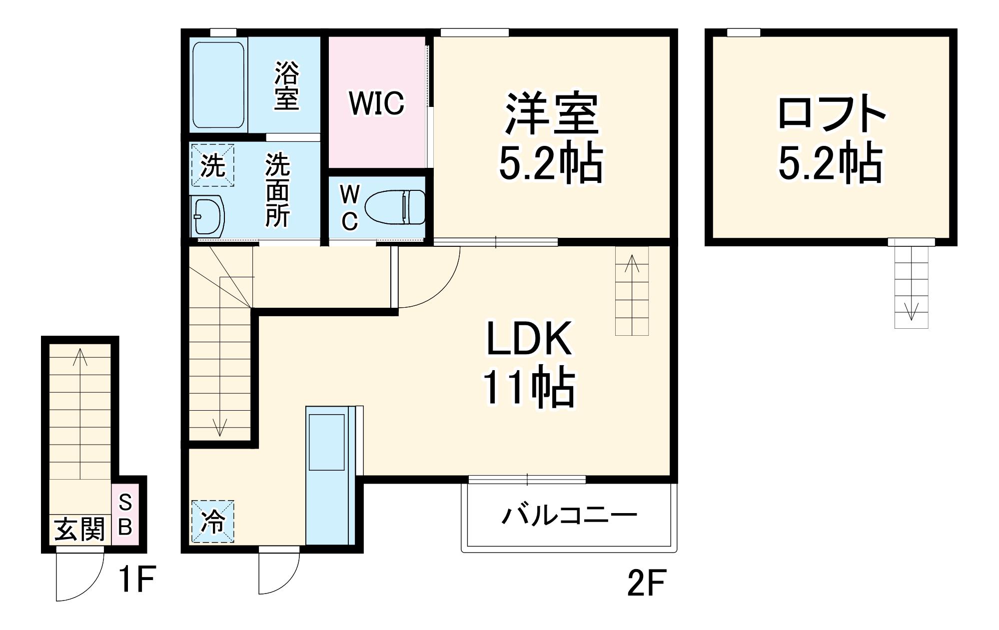 ラ ヴィーテ(1LDK/2階)の間取り写真