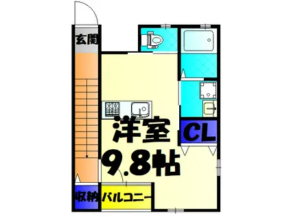 AUTUMU HILLS(1K/2階)の間取り写真