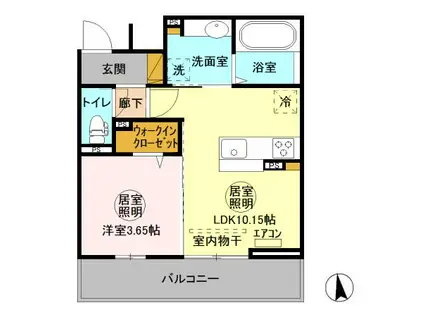 グラナータ(1LDK/3階)の間取り写真