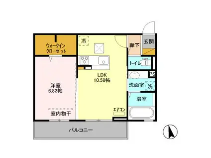 アメニティーなかにしⅣ(1LDK/1階)の間取り写真