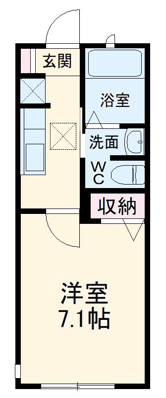 フォルス21(1K/2階)の間取り写真