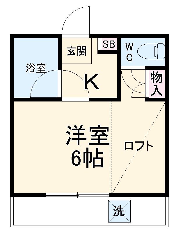 サンハイム成田(1K/1階)の間取り写真
