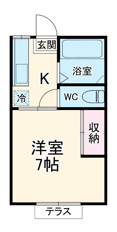ピアニッシモ(1K/2階)の間取り写真